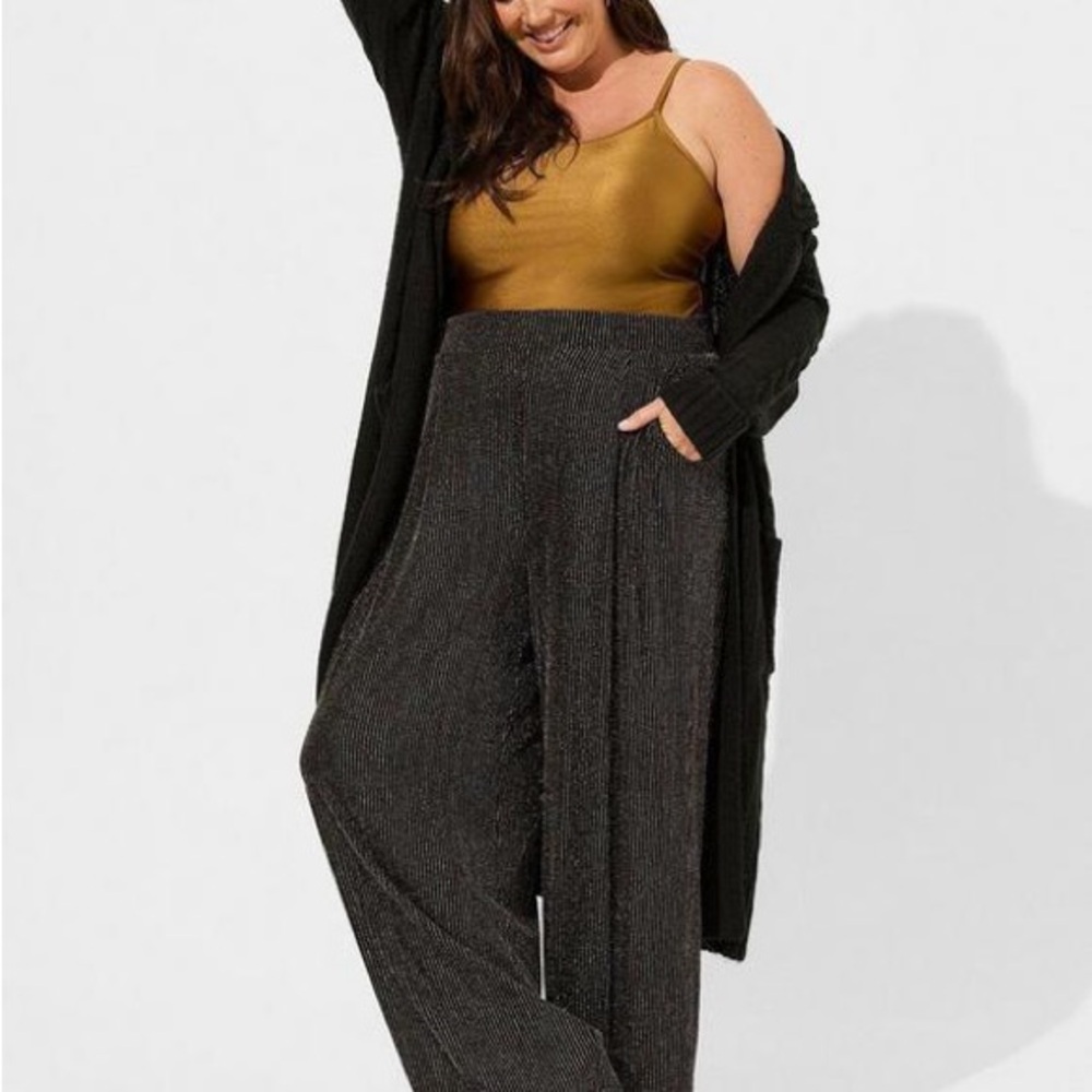 Torrid Pull On Wide Leg Stretch Lurex High Rise Pant, 3XT